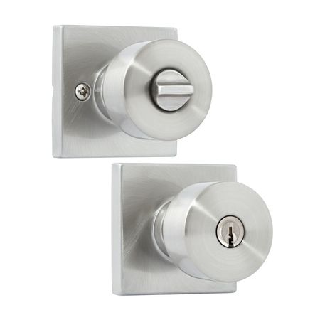 Chapa Pomo de Dormitorio Bilbao Bronce/Acero Plata Kwikset