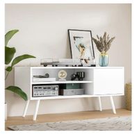 Mesa de TV Funcional 50"" TU MESITA Eva Melamina 18mm color Blanco 1 puerta