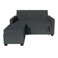Sofá Cama Seccional Debar Izquierdo 3 Cuerpos - Gris Oscuro