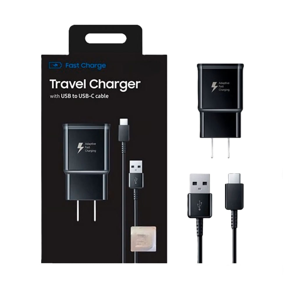 Cargador 15W carga rápida tipo C Negro