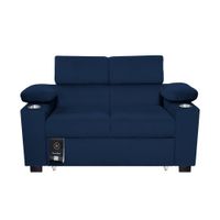 Sofá Cama Baraka Home Baltimore con Porta Vasos y Bolsillos Laterales 1.5 plz  Azul Marino