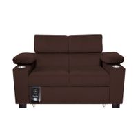 Sofá Cama Baraka Home Baltimore con Porta Vasos y Bolsillos Laterales 1.5 plz Chocolate