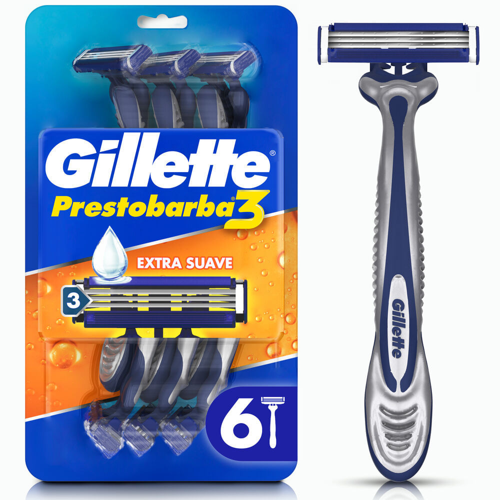 Máquina de Afeitar GILLETTE Prestobarba3 Empaque 6un