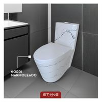 Inodoro One Piece  Minimalista Nordi Blanco Marmoleado Stone