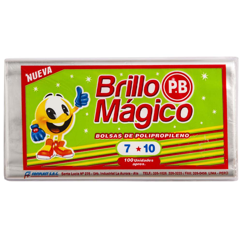 Bolsa PB Brillo Mágico 7x10 x100un