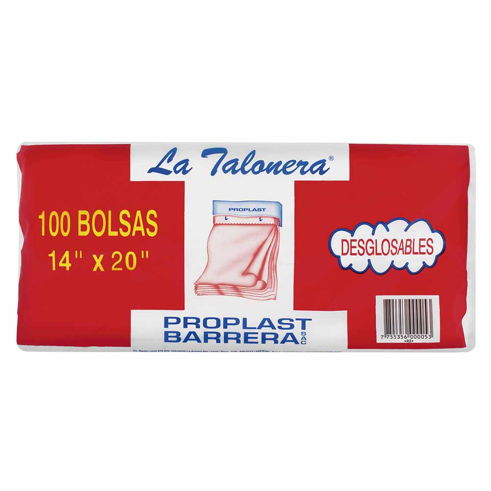 Talonera PB Bl Desg 14x20 100un