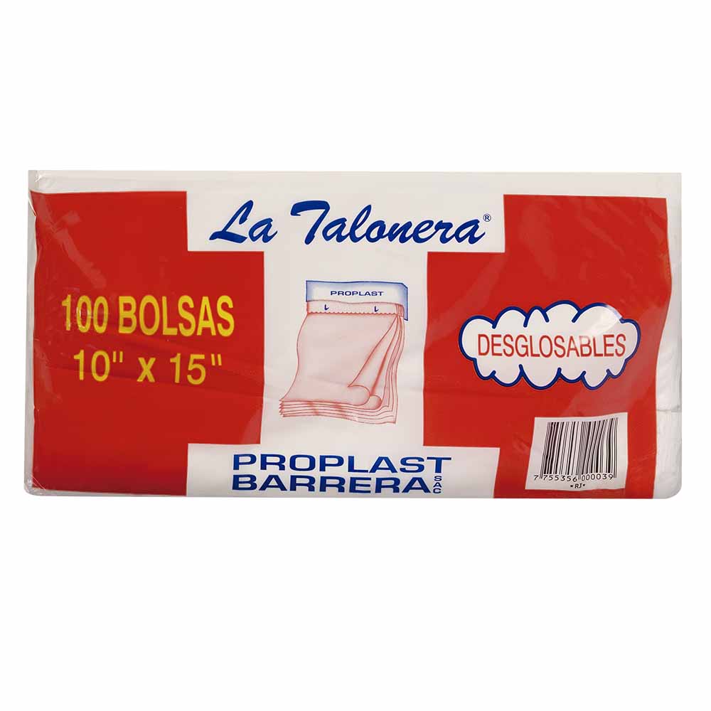 Talonera PB Bl Desglo 10x15 100un