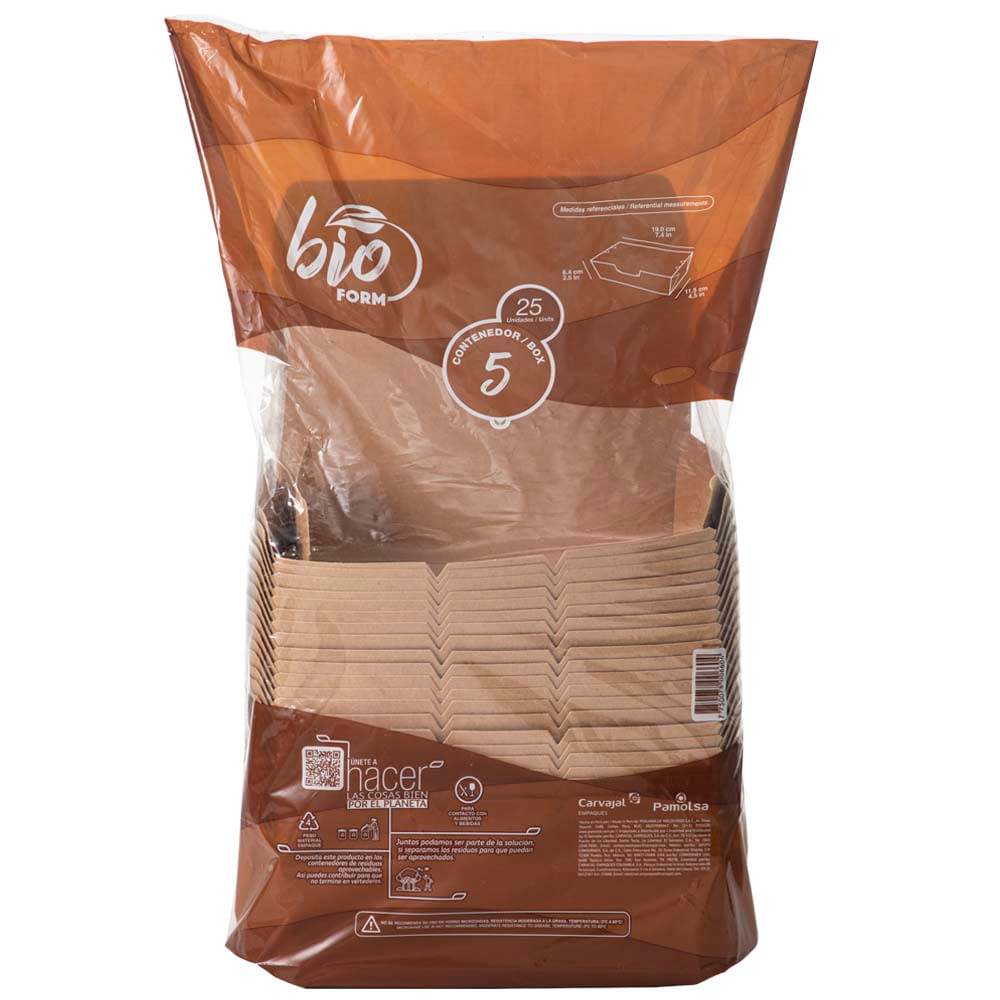 Contenedor PAMOLSA 5 Bioform Kraft Cartón P1S