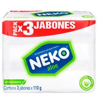 Jabón NEKO Antibacterial Aloe Paquete 3un