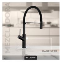 Mezcladora Monocomando P/Cocina al Mueble Kane Stb-01 Black Stone