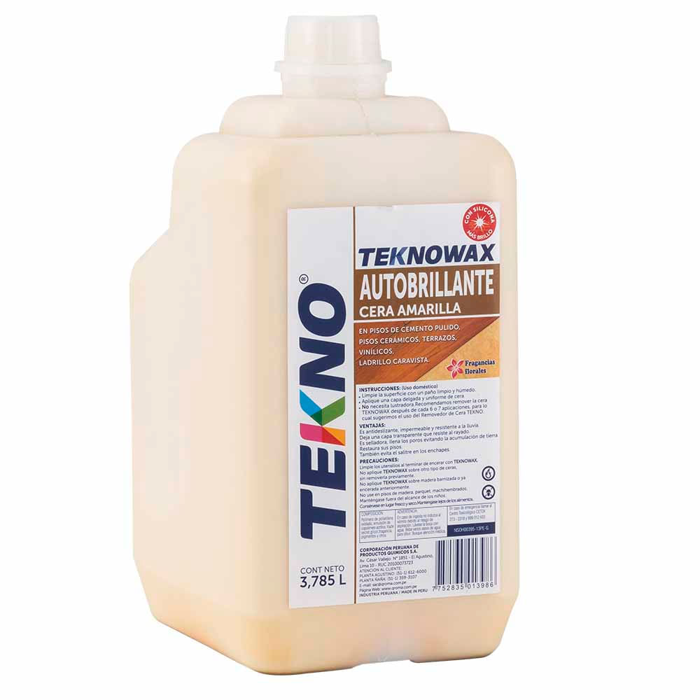 Cera Amarilla Autobrillante TEKNO Botella 3.78L