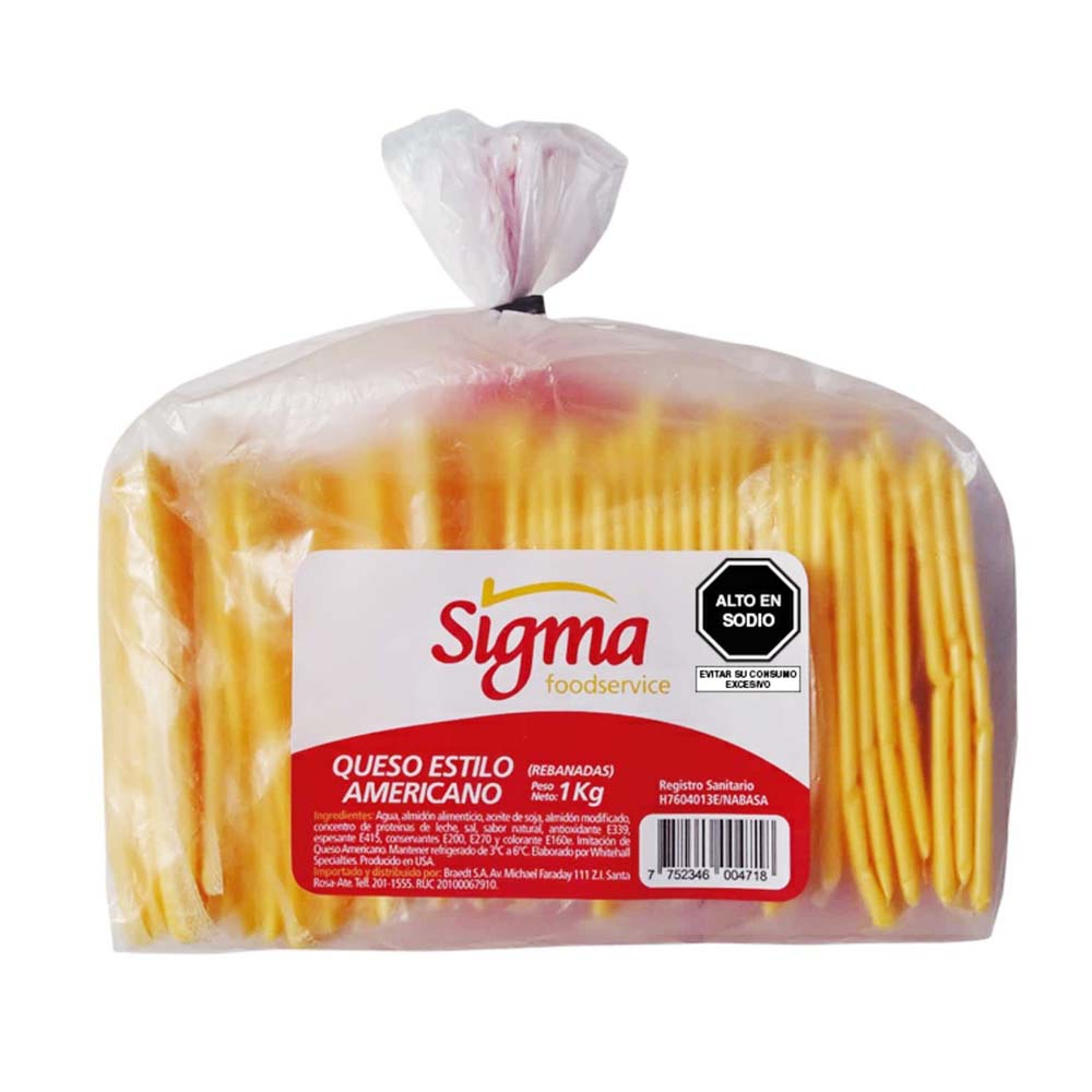 Queso Estilo Americano Braedt SIGMA Paquete 1Kg