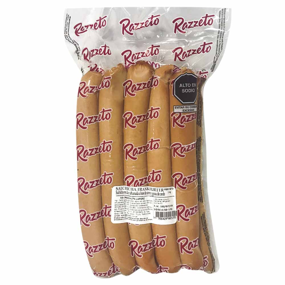 Salchicha Frankfurter RAZZETO Paquete 950g
