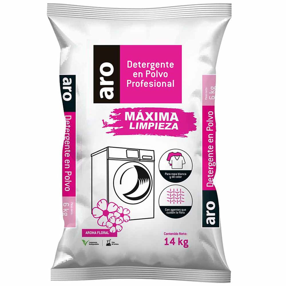 Detergente en Polvo Profesional ARO Bolsa 14Kg