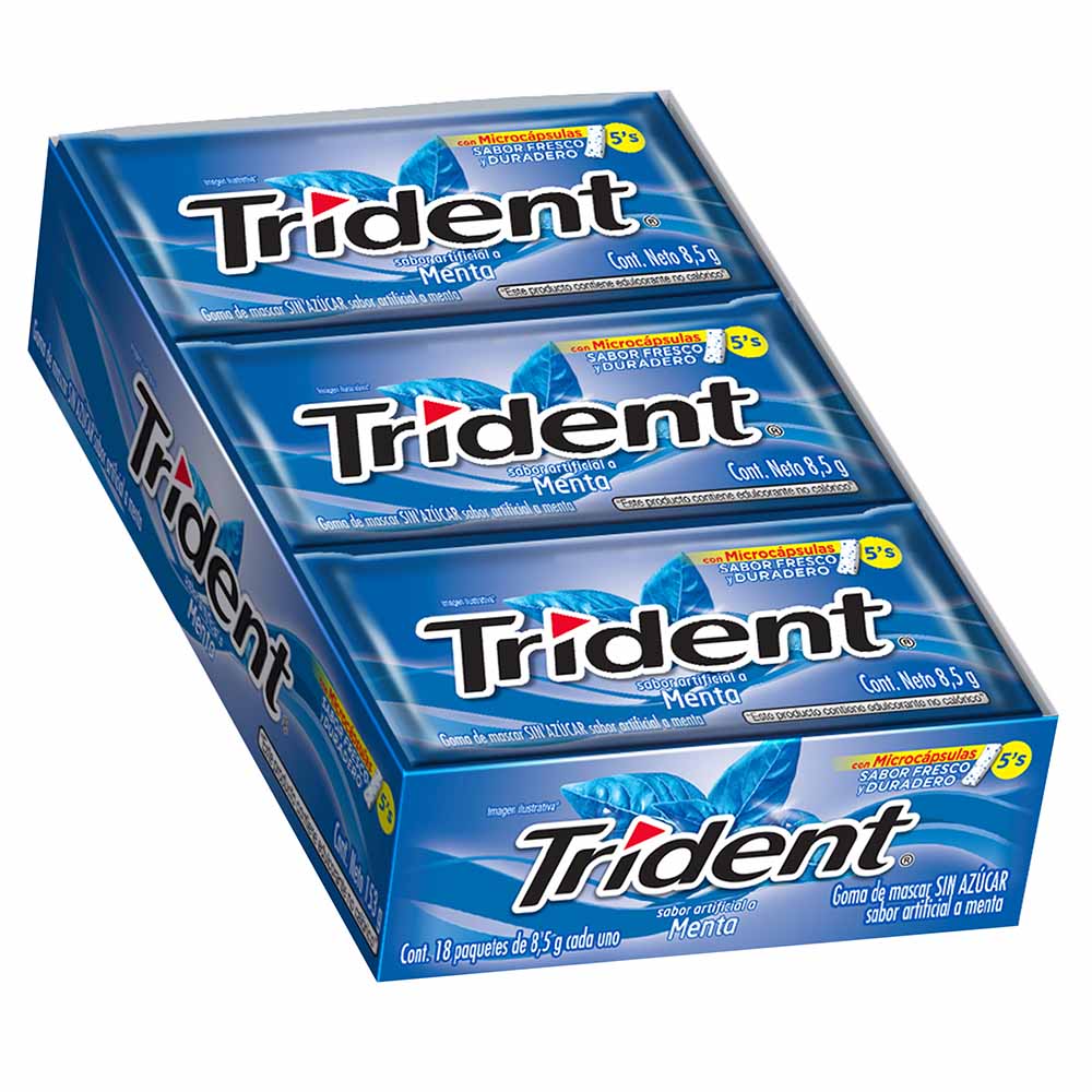 Goma de Mascar TRIDENT 5S Menta Paquete 18un