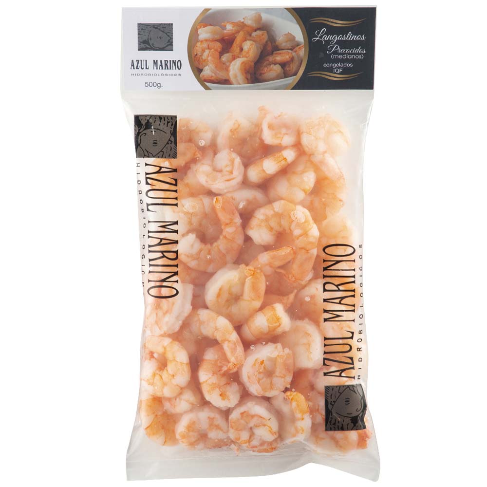 Langostinos Precocidos Medianos Congelados 41-50 AZUL MARINO Bolsa 500g