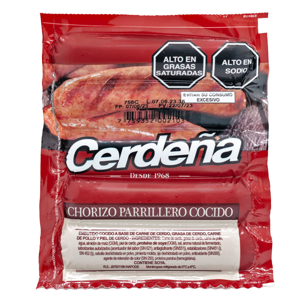 Chorizo Parrillero Cocido CERDEÑA Paquete 750g