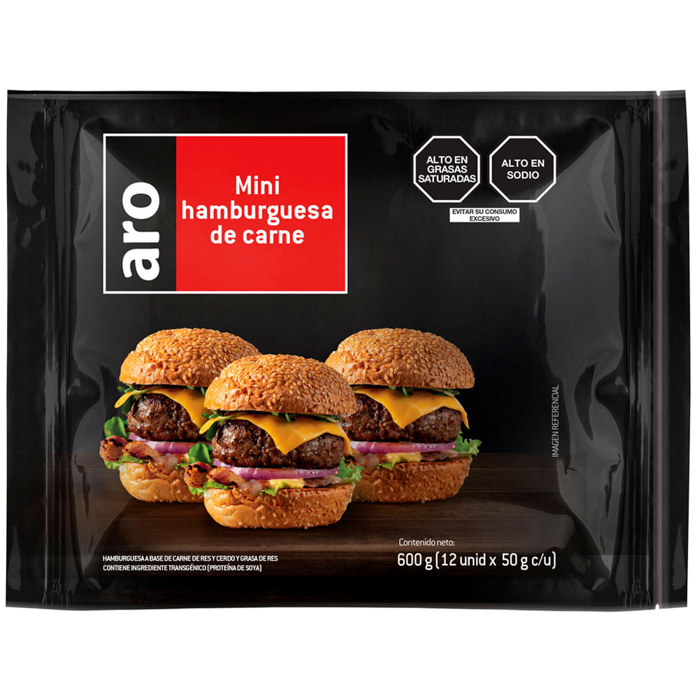 Mini Hamburguesa de Carne ARO Bolsa 12un