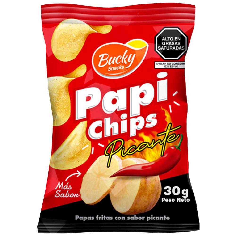 Papi Chips Picante BUCKY Bolsa 30g