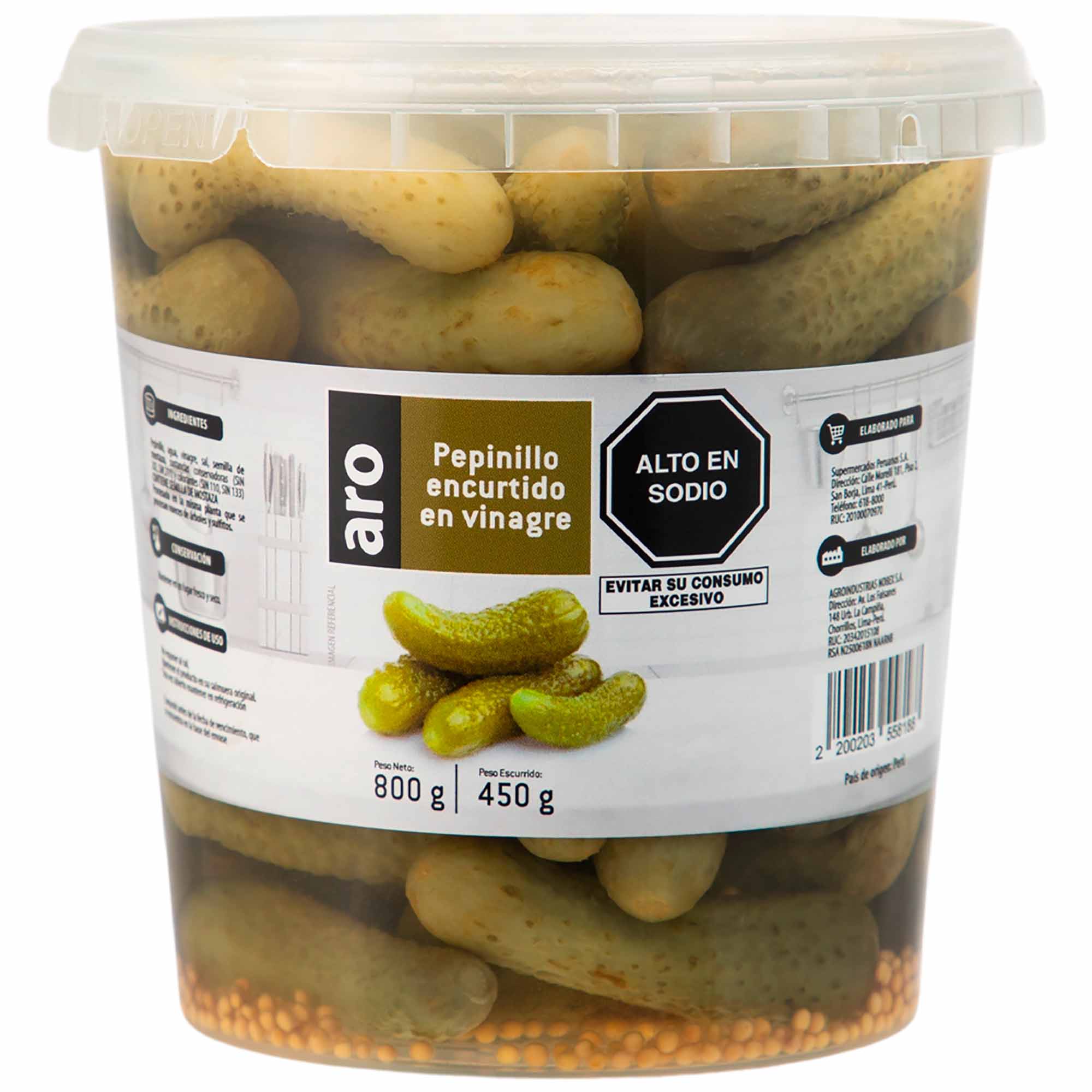 Pepinillo Encurtido ARO Pote 800g
