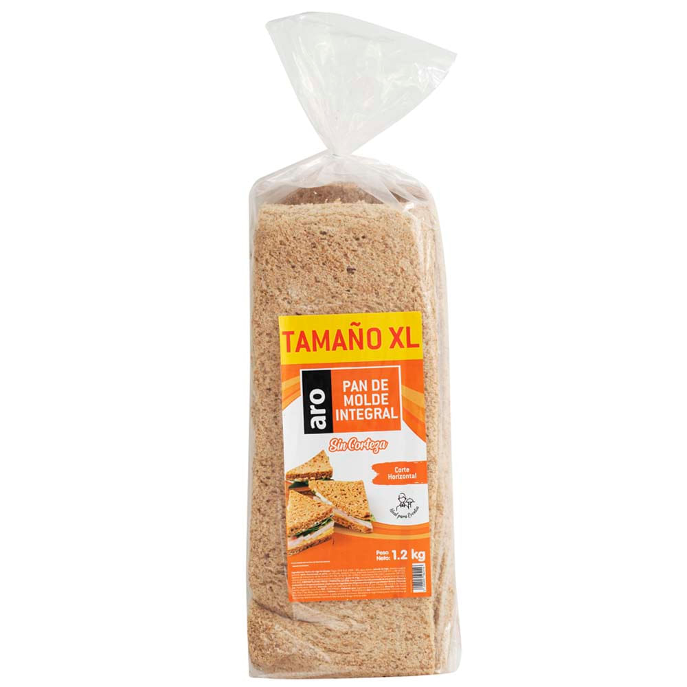 Pan de Molde Integral ARO sin Corteza Bolsa 1.2Kg
