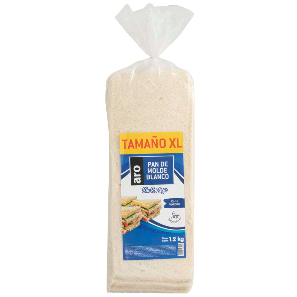 Pan de Molde Blanco ARO sin Corteza Bolsa 1.2Kg