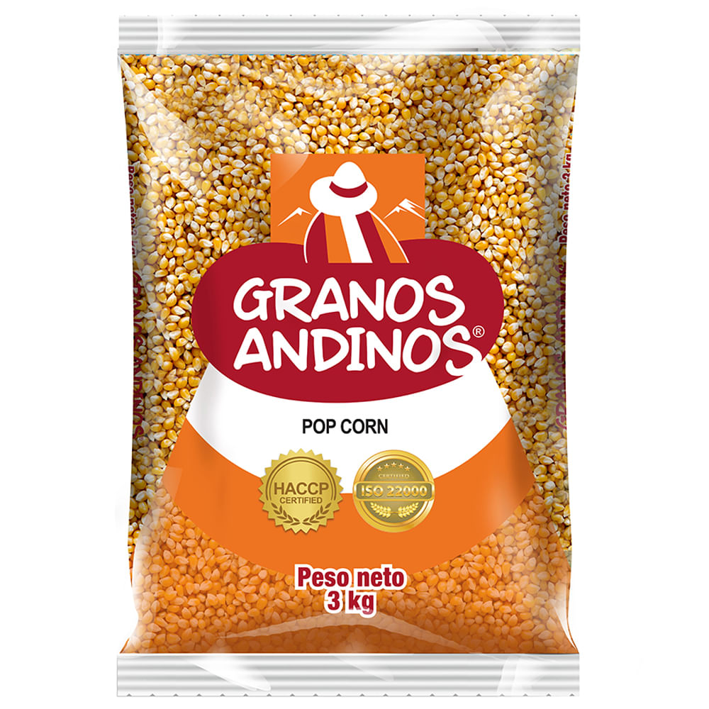 Maíz Pop Corn GRANOS ANDINOS Bolsa 3Kg
