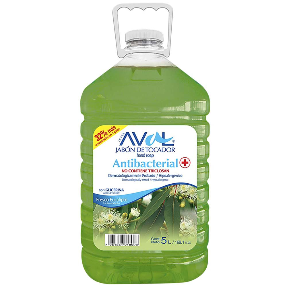 Jabón Líquido Fresco Eucalipto AVAL Botella 5L