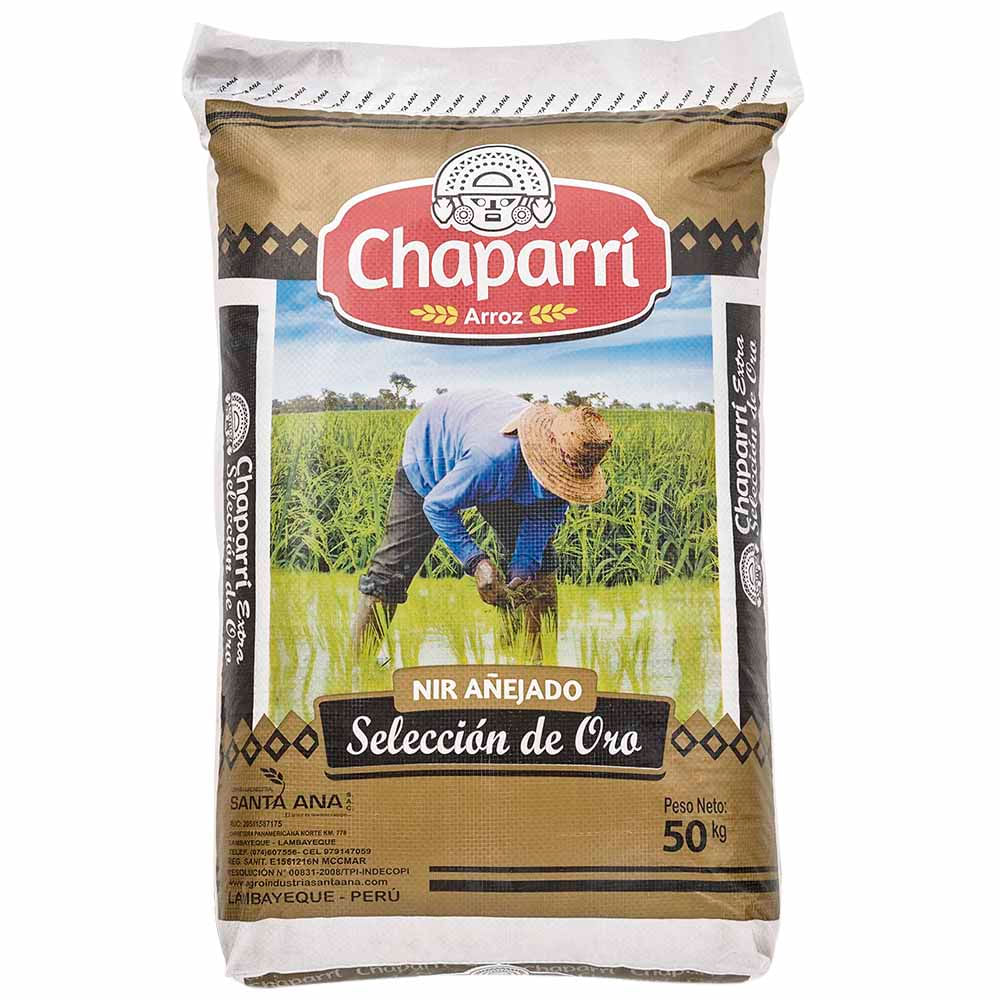 Arroz Extra Añejo Selección de Oro CHAPARRI Saco 50Kg
