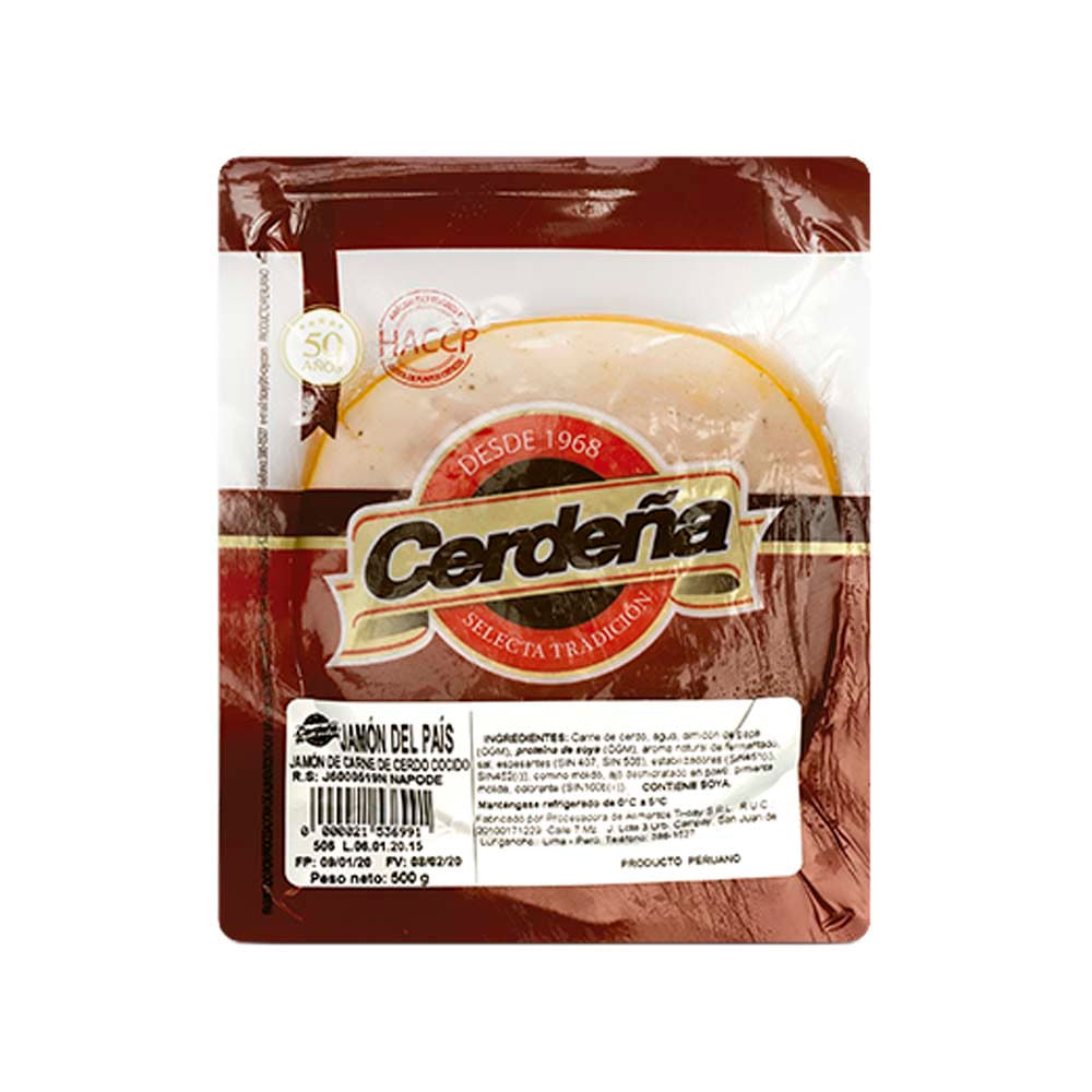 Jamón del País de Cerdo CERDENA Paquete 500g