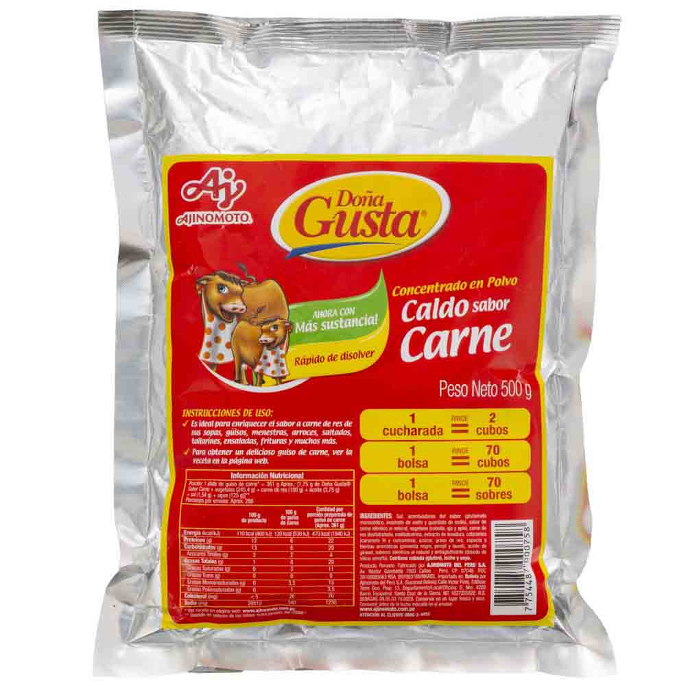Caldo de Carne AJINOMOTO Doña Gusta Bolsa 500g
