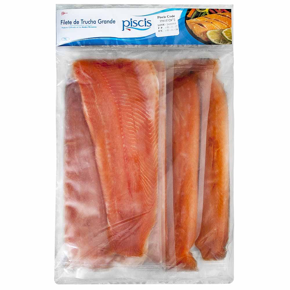 Filete Trucha Grande con Piel 200/300 PISCIS Bolsa 1Kg