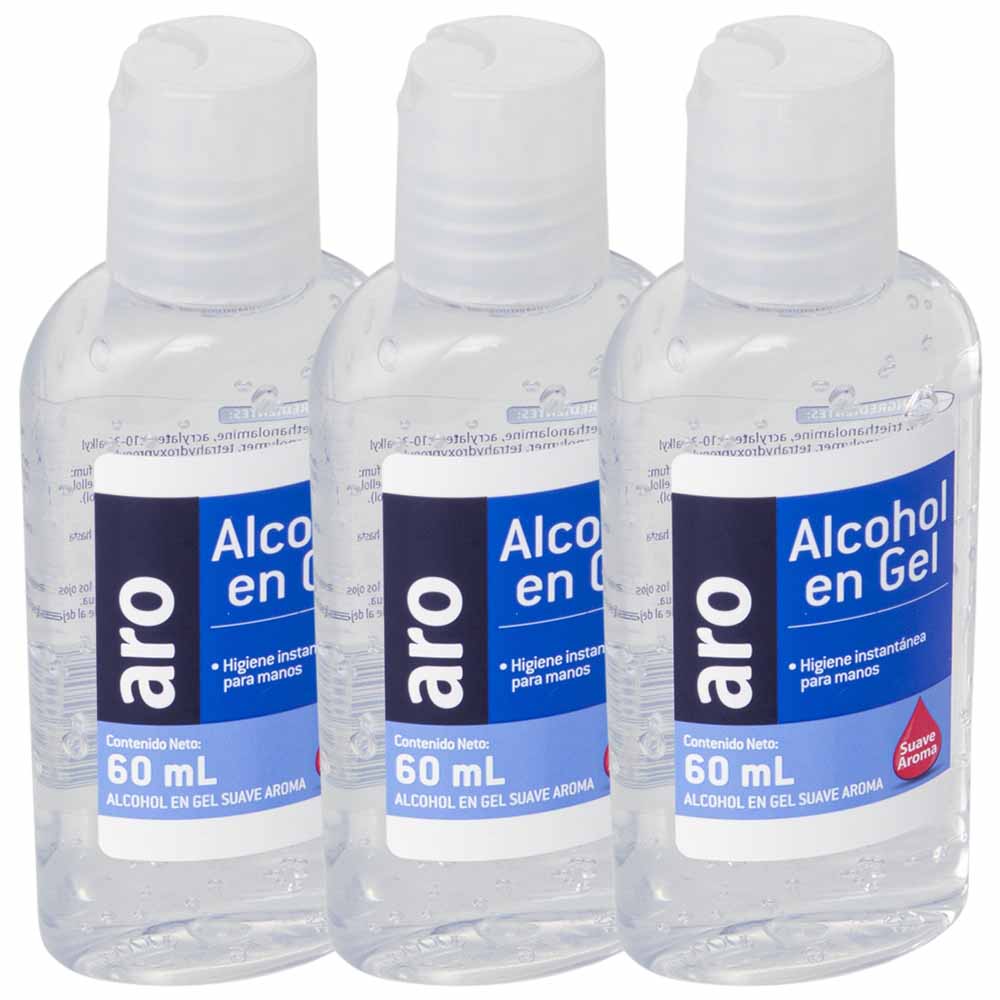Alcohol en Gel ARO Paquete 3un x60g