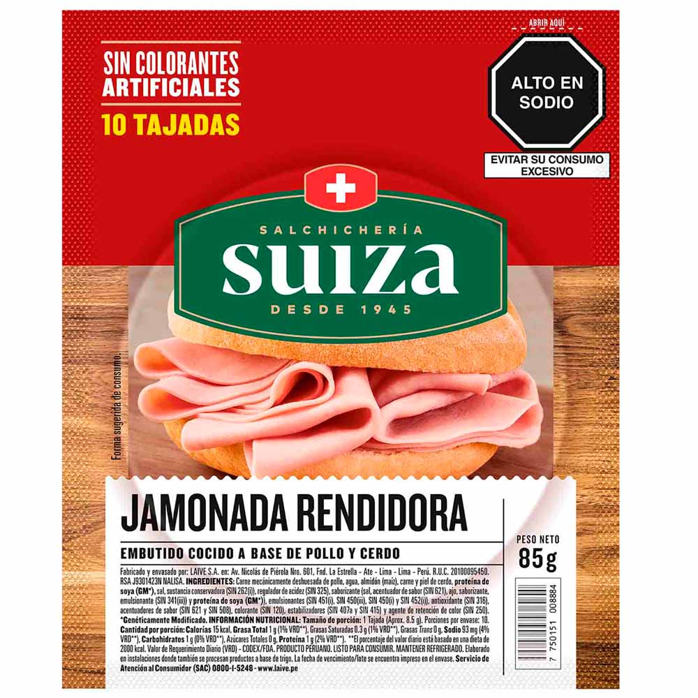 Jamonada Rendidora SUIZA Paquete 85g