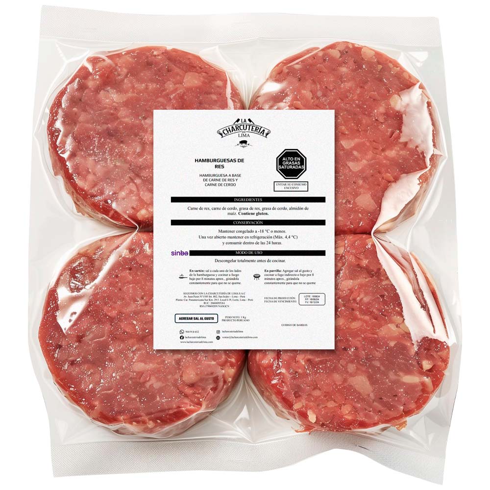 Hamburguesa de Res LA CHARCUTERÍA 8un