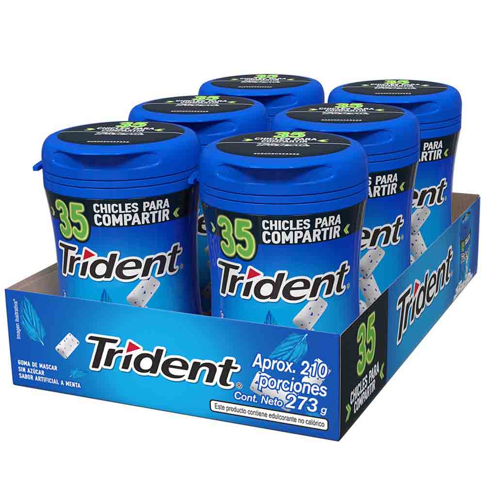 Goma de Mascar sin Azúcar TRIDENT Menta Caja 6un