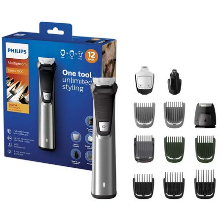 Afeitador y Cortador Philips MG7735 Multigroom 12 en 1, vello facial y corporal, y cabello