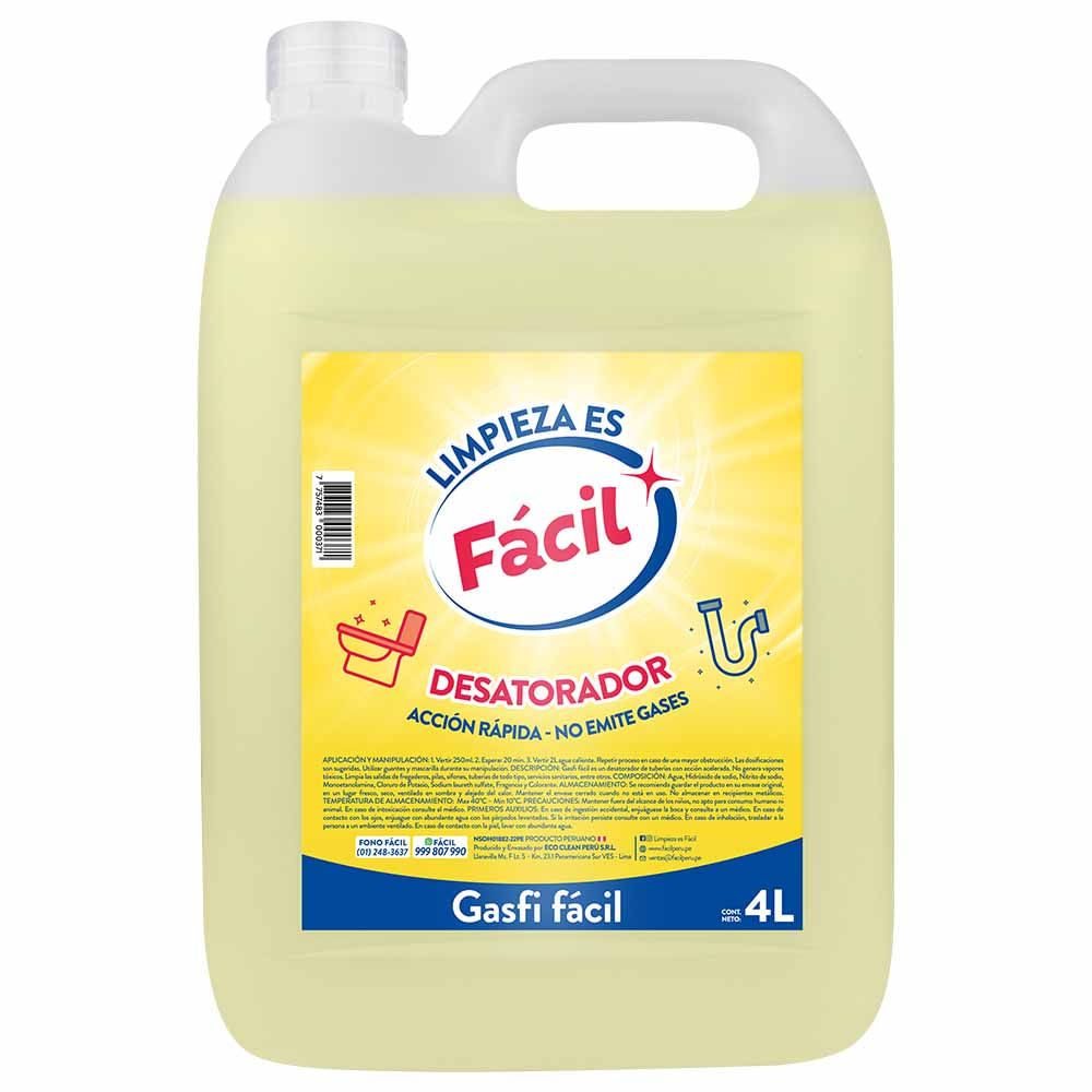 Desatorador de Tuberías FACIL 4L