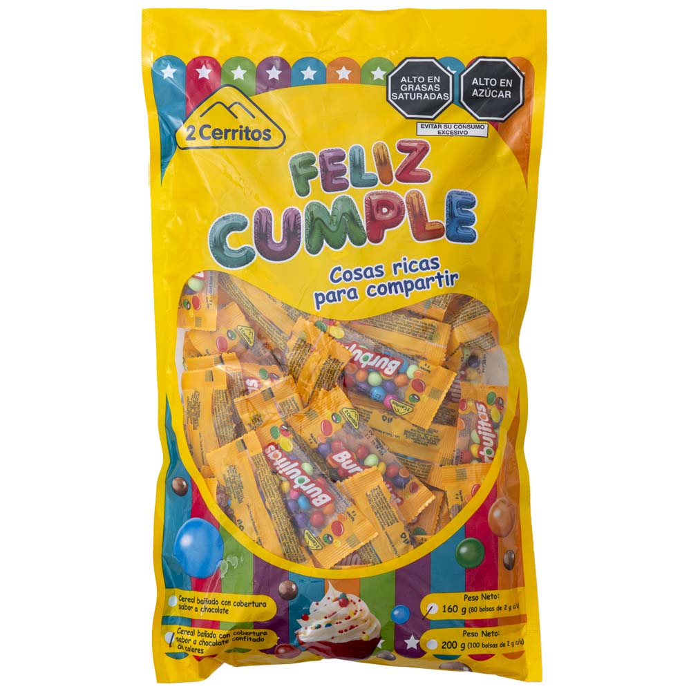 Burbujitas Feliz Cumpleaños 2 CERRITOS Bolsa 160g
