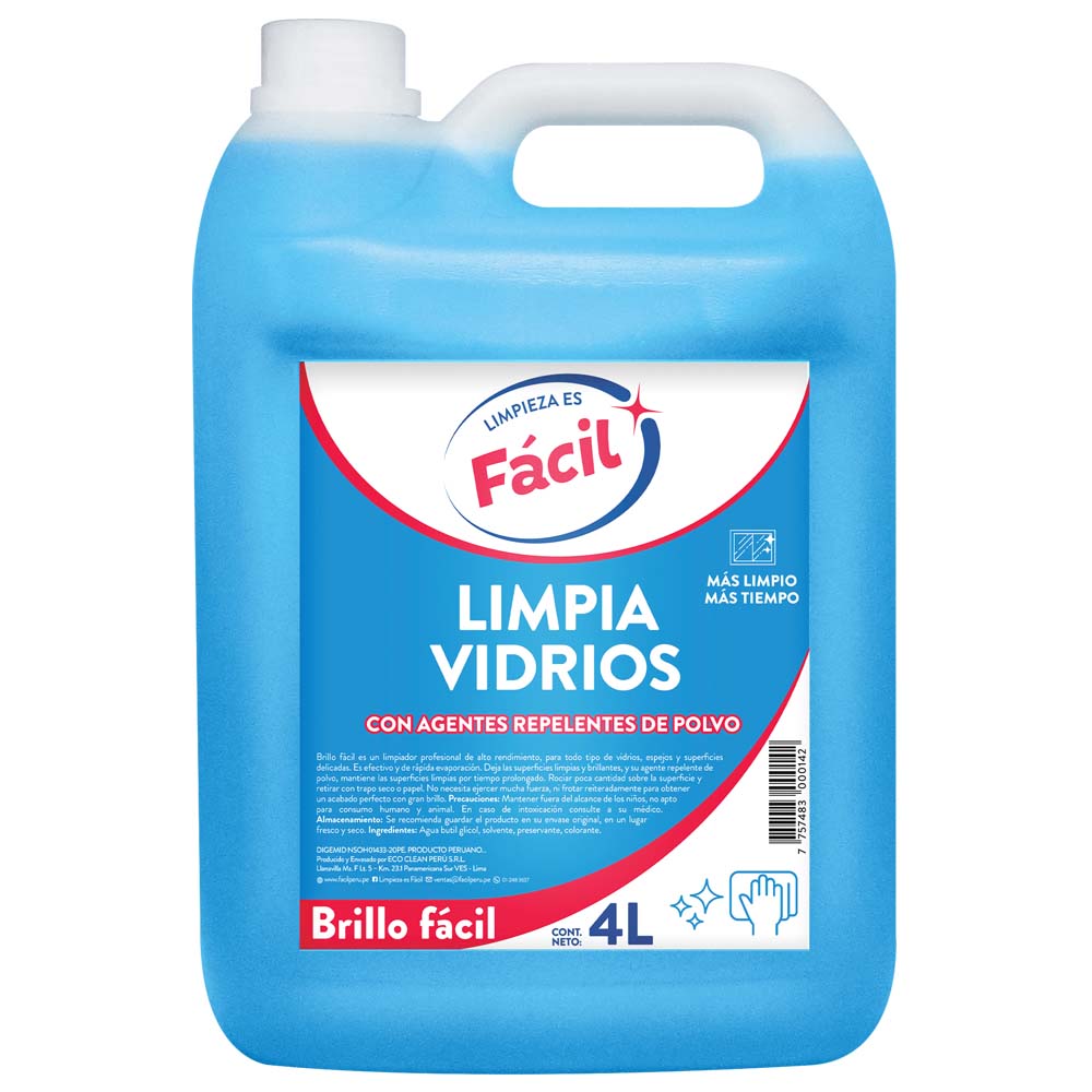 Limpiador de Vidrios FACIL 4L
