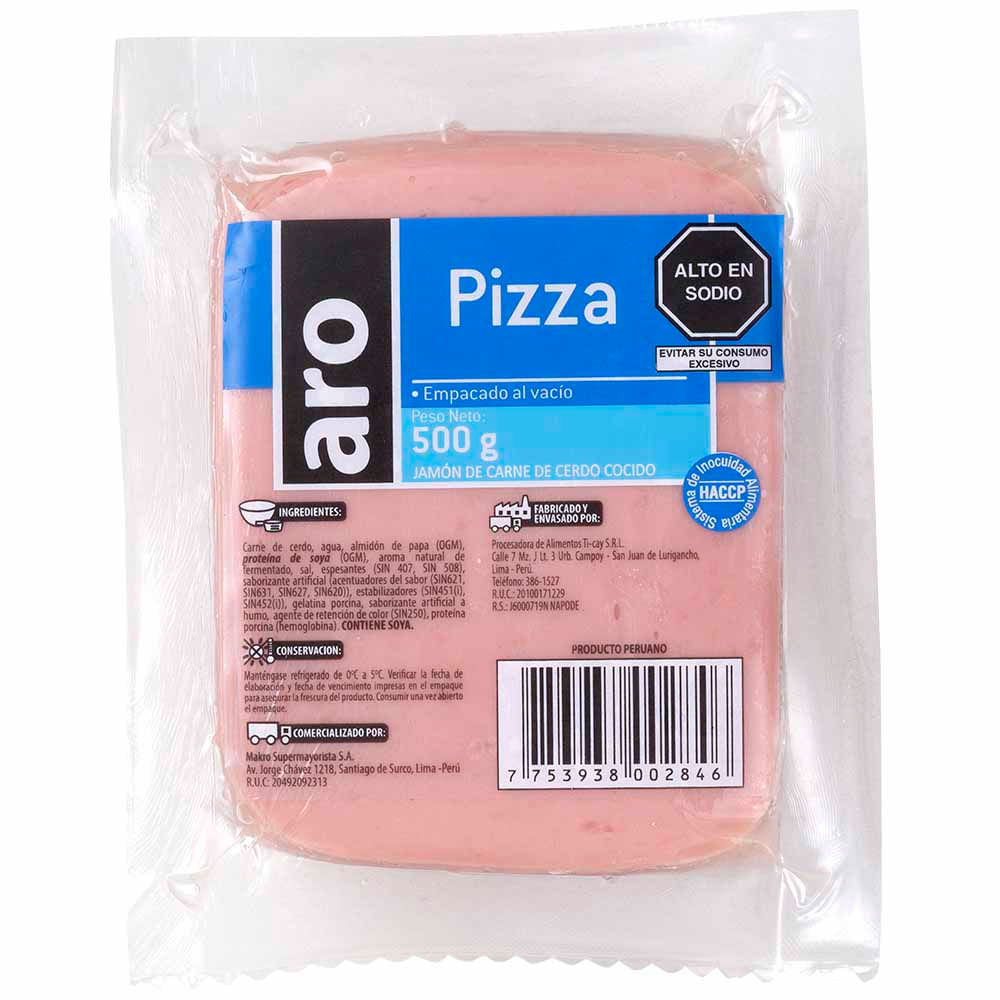 Jamón Pizza ARO Paquete 500g