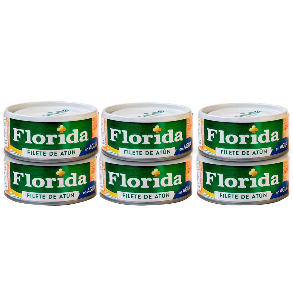 Filete de Atún con Agua Florida Lata 140g Paquete 6un