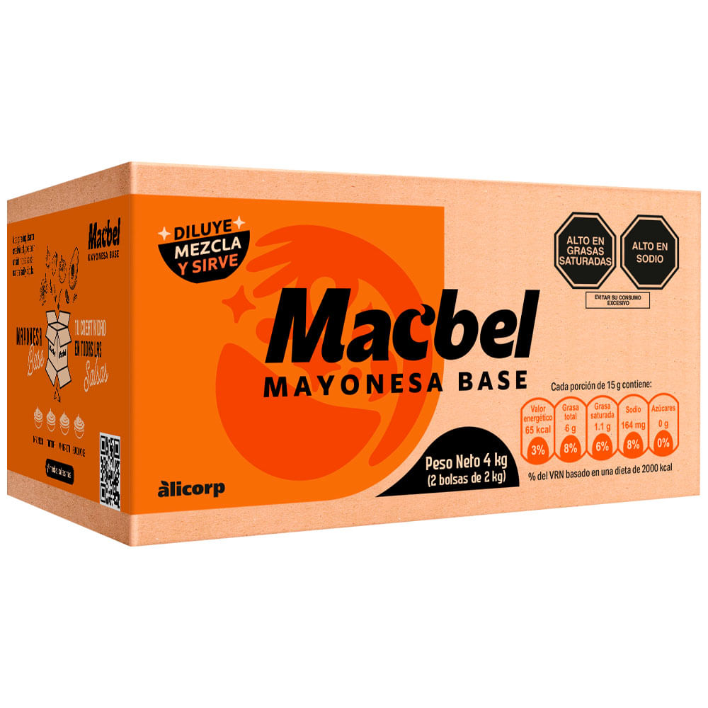 Mayonesa Base Caja Macbel 2 Bolsas De 2 L
