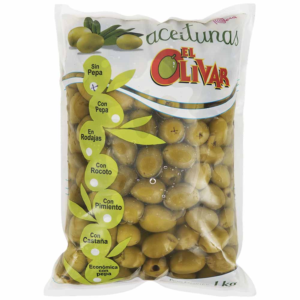 Aceituna Verde Deshuesada EL OLIVAR x 1Kg