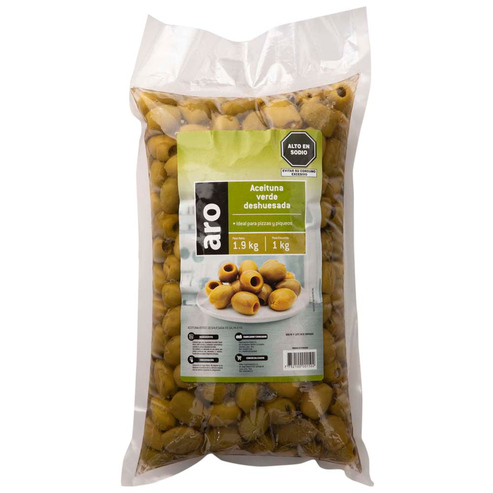Aceituna Verde Deshuesada ARO 1Kg