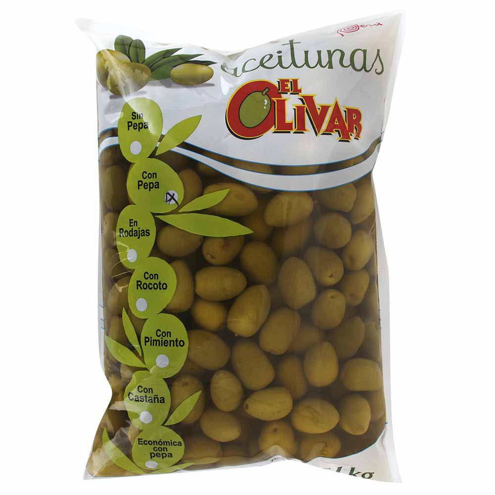Aceituna Verde Entera EL OLIVAR x 1Kg