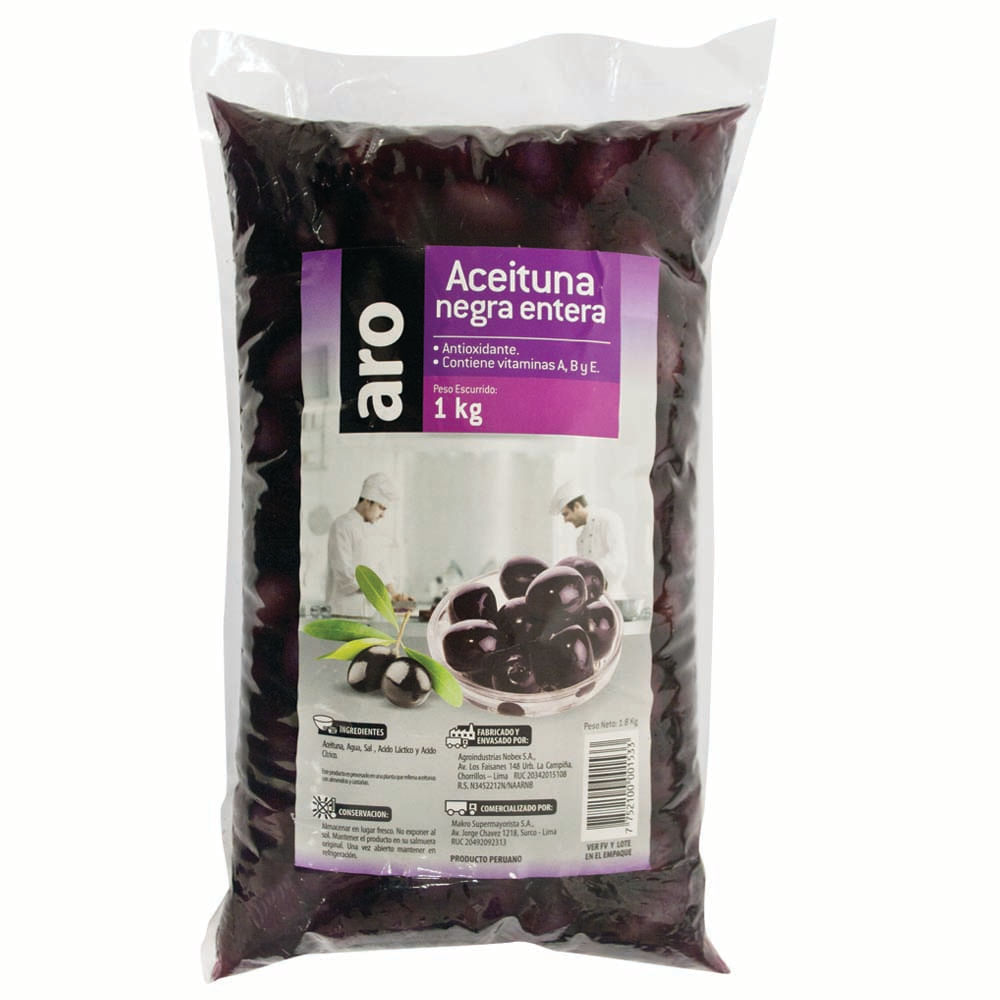 Aceituna Negra ARO Entera 1kg