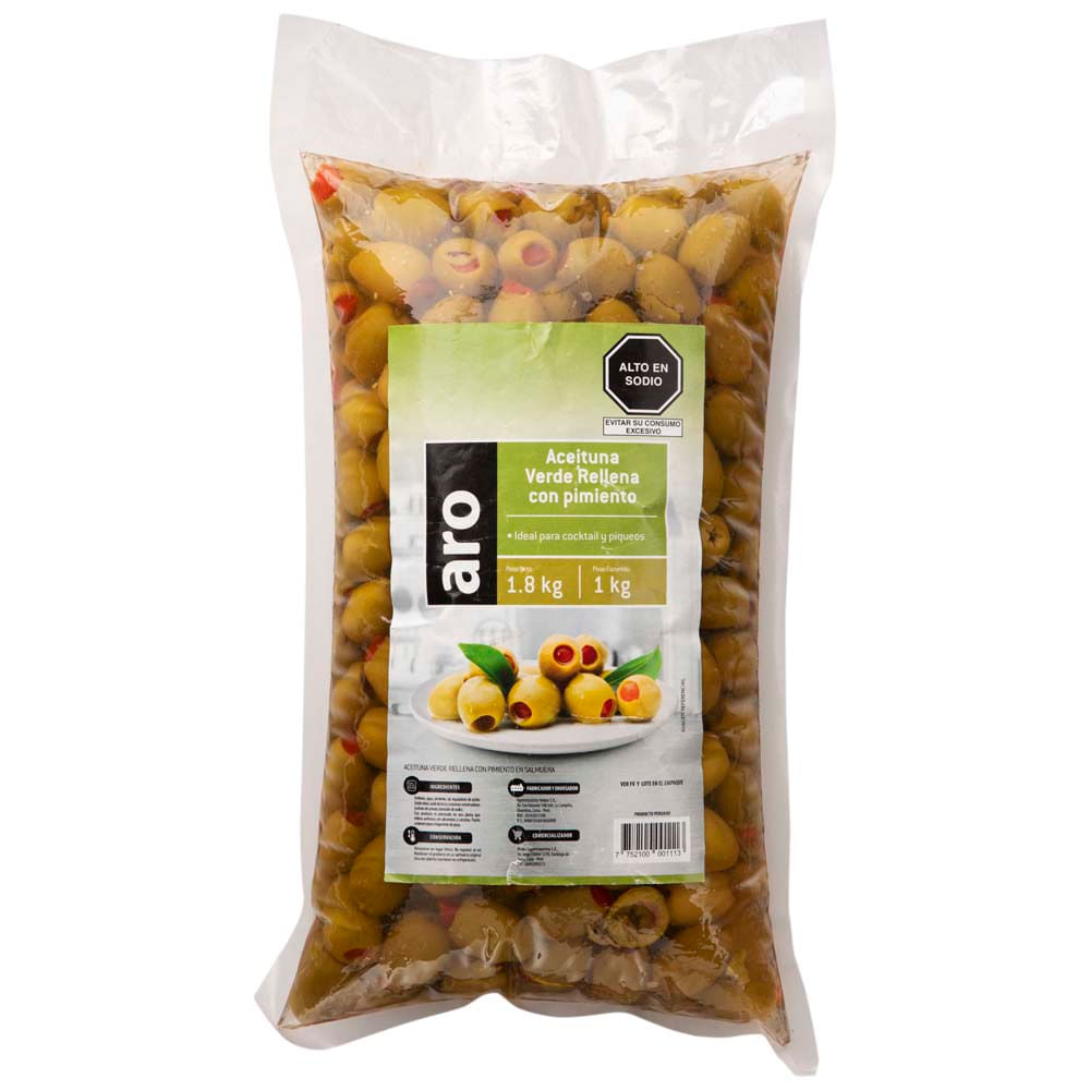 Aceituna Verde C/ Pimiento ARO 1Kg