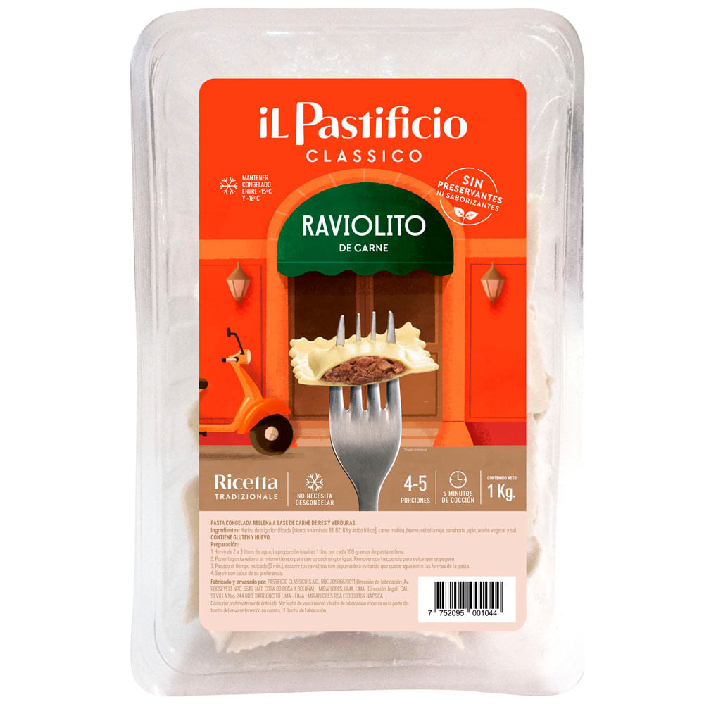 Raviolito de Carne IL PASTIFICIO Bolsa 1Kg