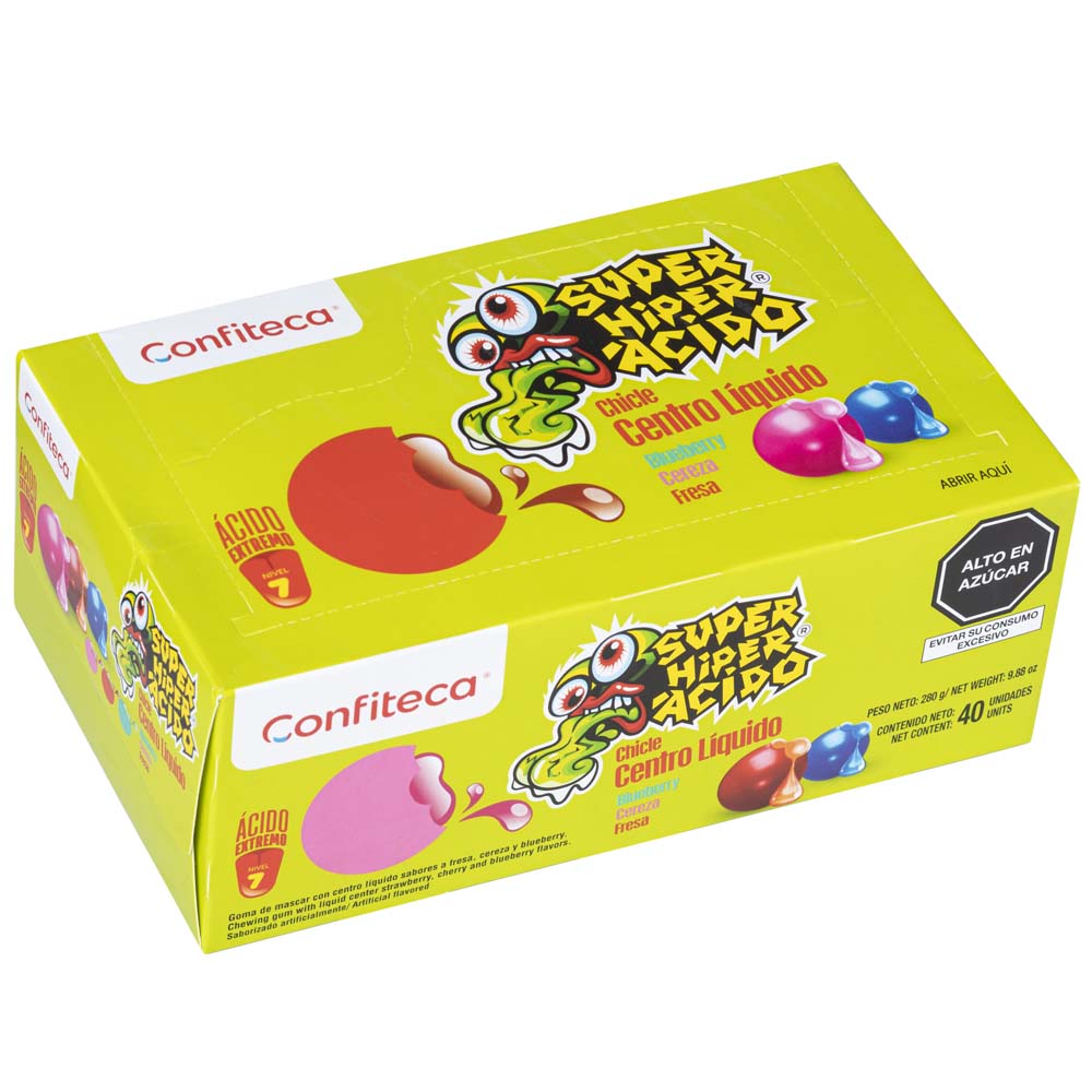 Chicle Líquido SUPER HIPER ACIDO Doypack 7g Paquete 40un